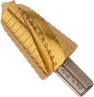 Сверло по металлу ступенчатое 20-30 мм HSS-G M2 TiN Профоснастка Эксперт 30106019, в упаковке